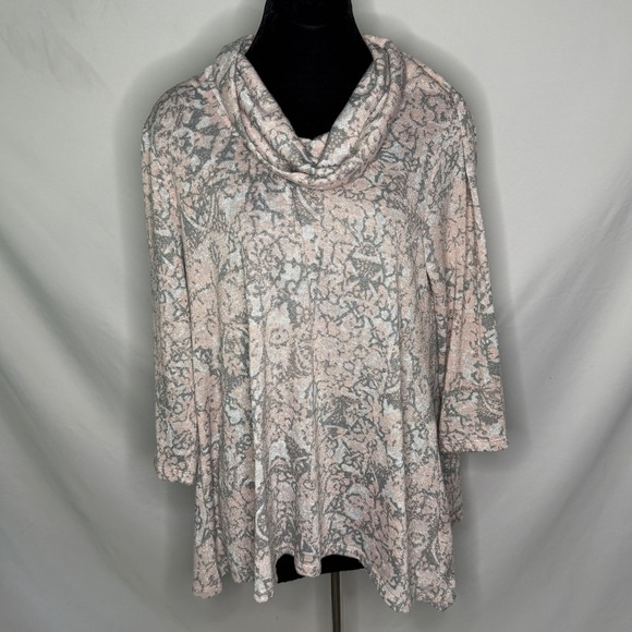 Ruby Rd women's tunic top in gray and pink. Size Medium - Picture 2 of 8